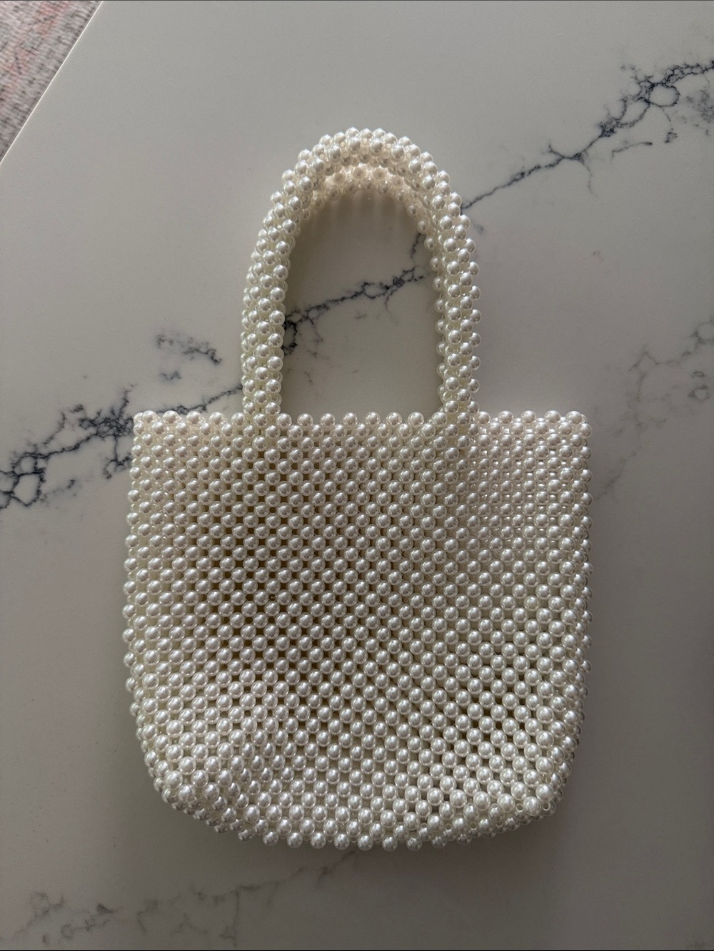 Pearl Beaded Tote Bag - Ivory
